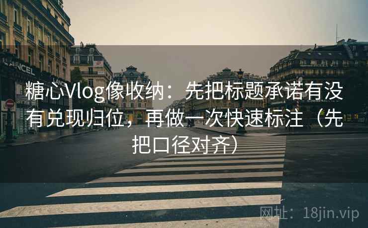 糖心Vlog像收纳：先把标题承诺有没有兑现归位，再做一次快速标注（先把口径对齐）