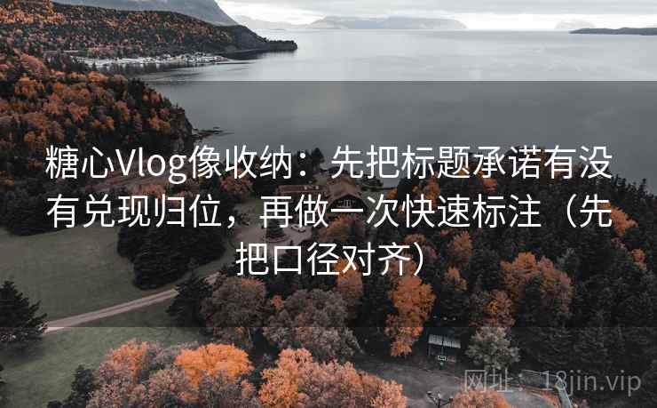 糖心Vlog像收纳：先把标题承诺有没有兑现归位，再做一次快速标注（先把口径对齐）